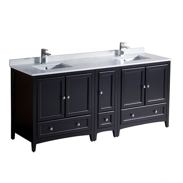 Fresca Oxford 72" Freestanding Double Sink Bathroom Vanity with Top and